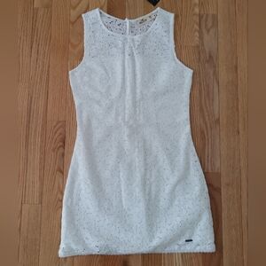 NWT Vintage Women Hollister lace sleeveless dress mini short white